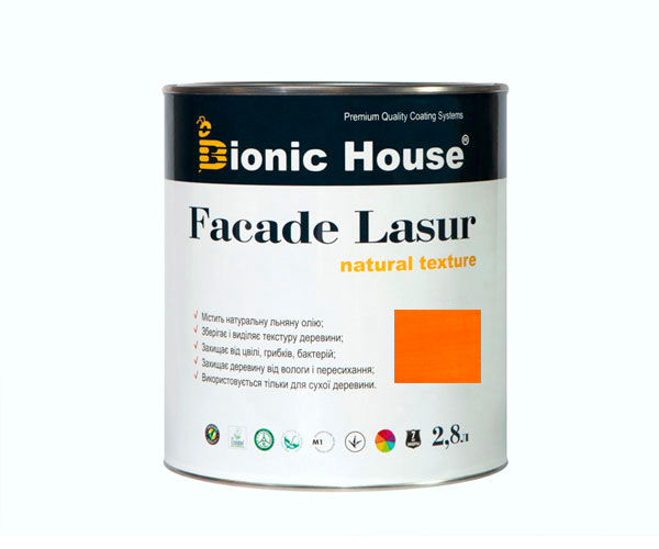

Краска для дерева FACADE LASUR Bionic-House 2,8л Пиния
