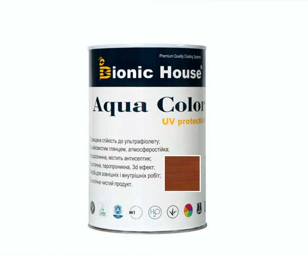 

Краска для дерева Bionic-House Aqua Color UV-protect 0,8л Каштан