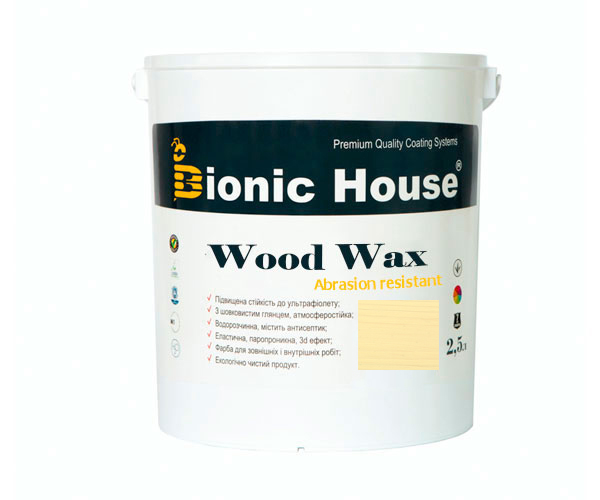 

Краска для дерева WOOD WAX Bionic-House 2,5л Слоновая кость А102