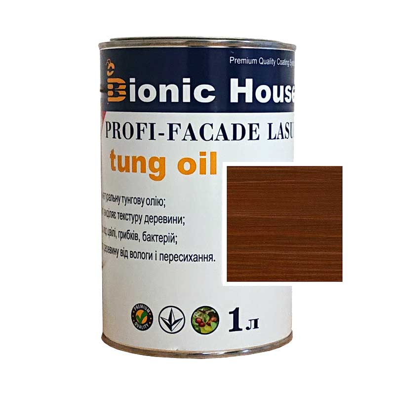 

Краска для дерева PROFI-FACADE LASUR tung oil 1л Орех