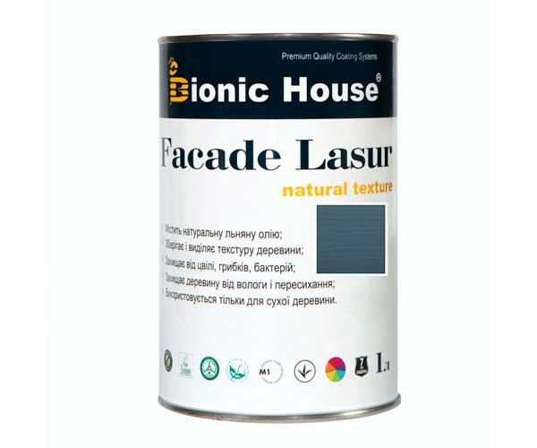 

Краска для дерева FACADE LASUR Bionic-House 1л Крайола