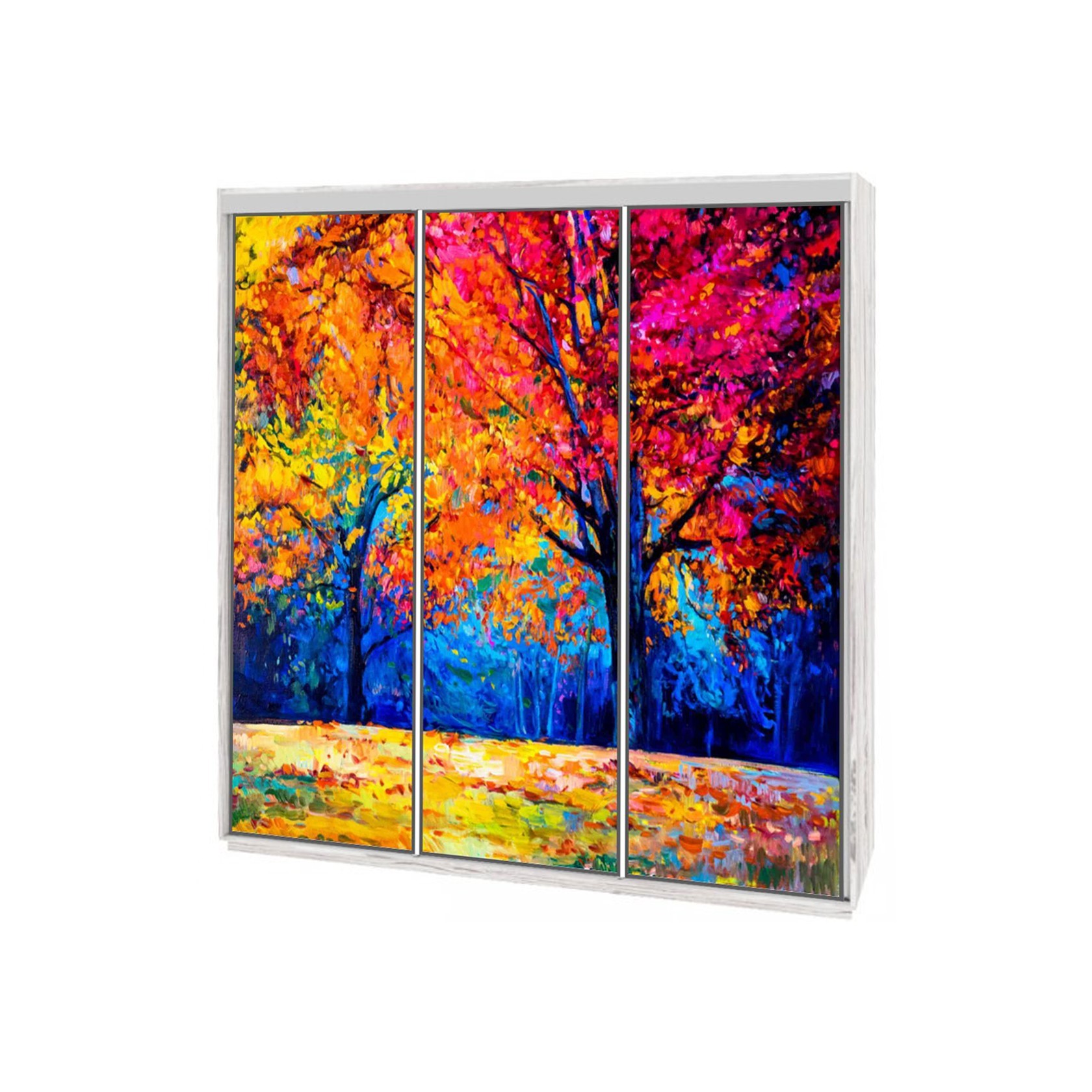 

Шкаф-купе Виват — 3 двери (ДОМ) ДСП-Аляска с принтом 210x60x220