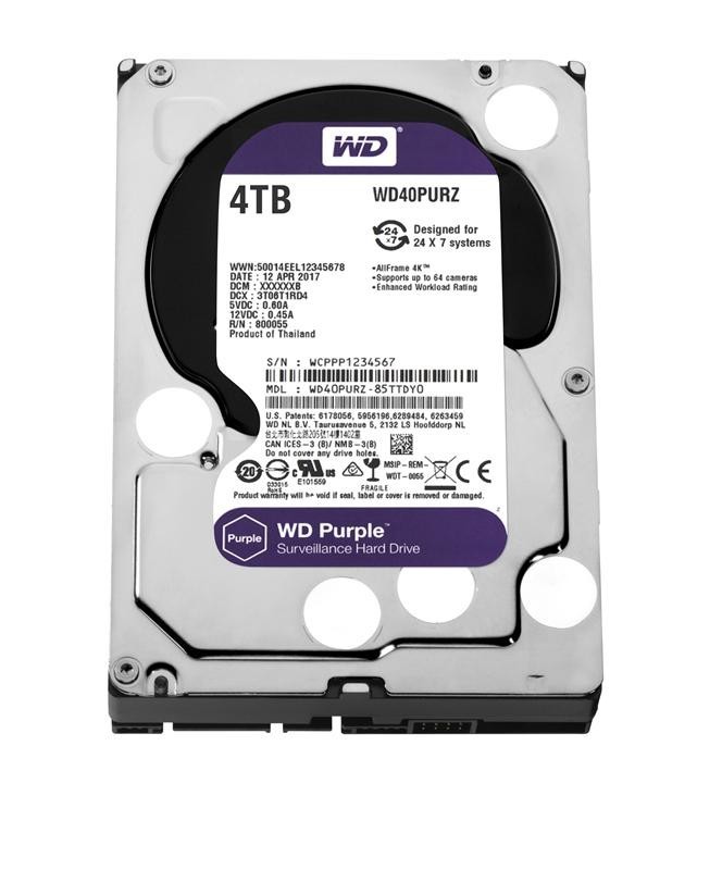 

Жесткий диск Western Digital Purple 4 TB 64MB 5400rpm WD40PURZ 3.5 SATA III