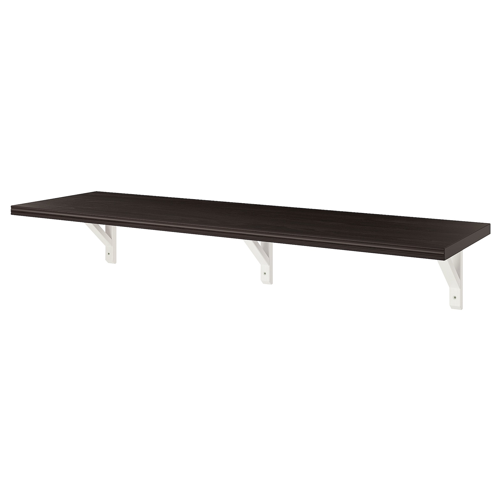 

Полка IKEA BERGSHULT/SANDSHULT навесная 120x30 см коричнево-чёрный, осина/белая морилка 493.260.16