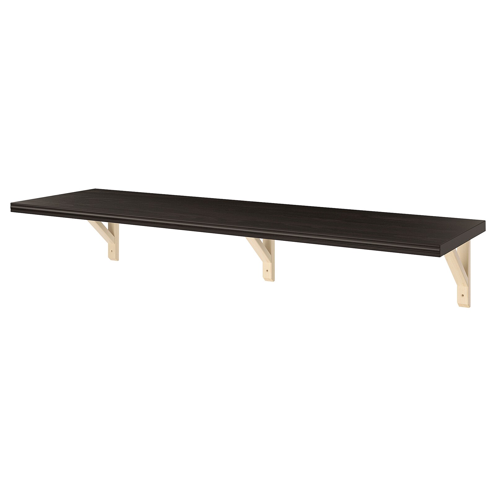

Полка IKEA BERGSHULT/SANDSHULT навесная 120x30 см коричнево-чёрный, осина 993.260.14
