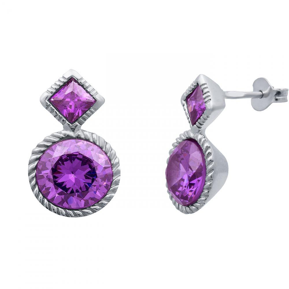 

Серьги из серебра с куб. циркониями 144274