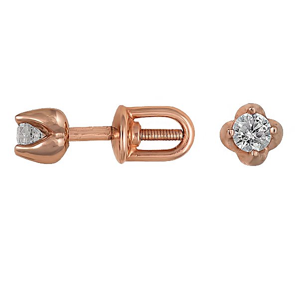 

Серьги из красного золота с куб. циркониями 076916