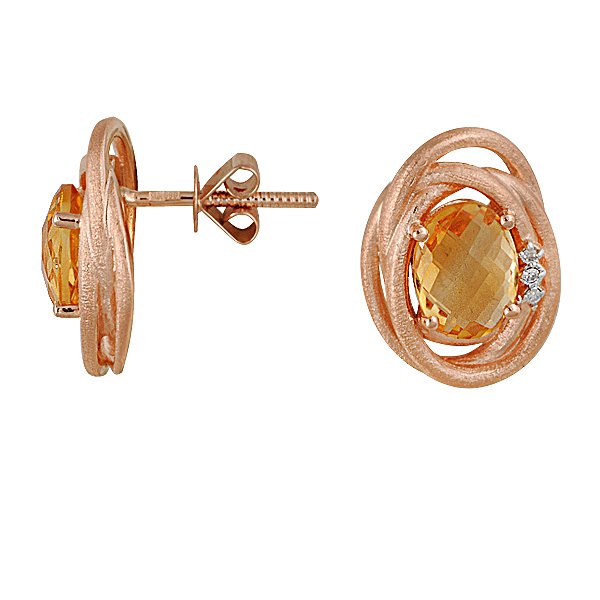 

Серьги из красного золота с бриллиантами и цитринами 038898