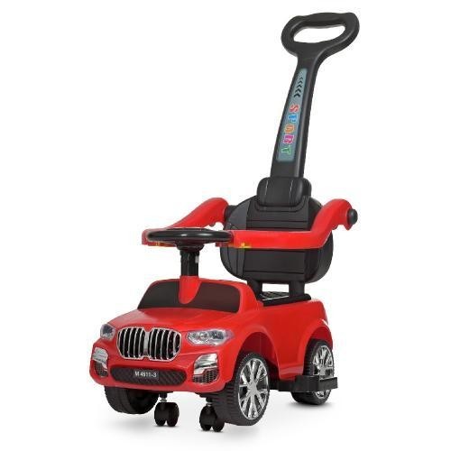 

Каталка-толокар Bambi 2в1 родительская ручка, музыка,свет красный