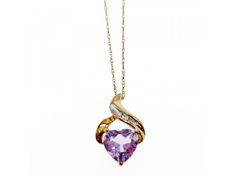 

Золотая цепочка с кулоном аметист и бриллиант Сердце Натуральный Sky Jewelry 002875