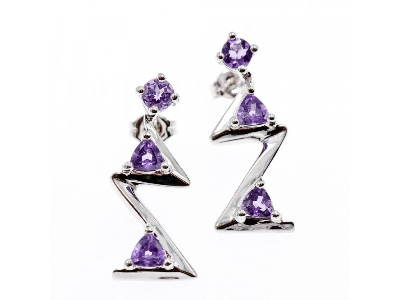 

Серебряные серьги с турмалином Молния Натуральный Sky Jewelry 002991