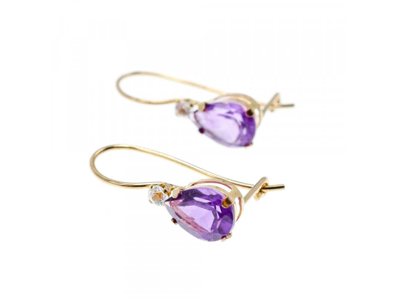 

Золотые серьги 10К (417 проба) с Турмалином и Бриллиантом Sky Jewelry 001647