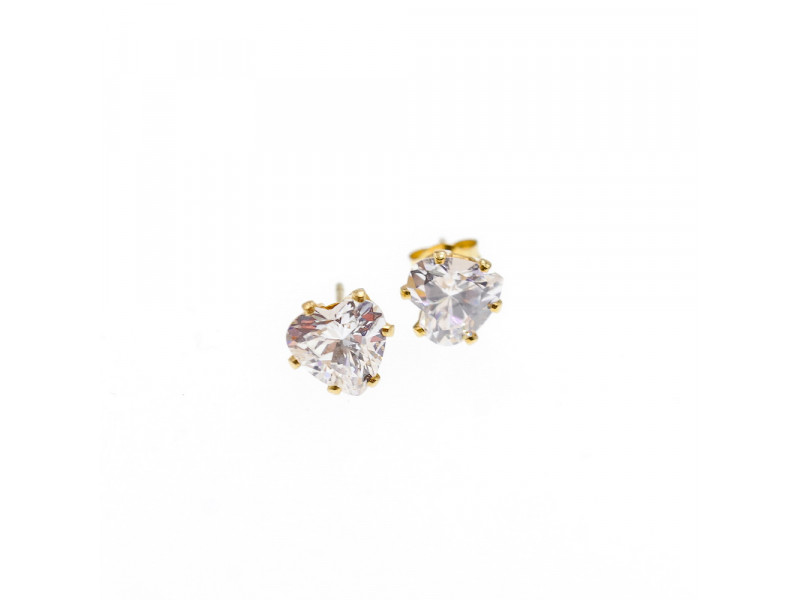 

Золотые серьги с фианитом Сердце Sky Jewelry 002803