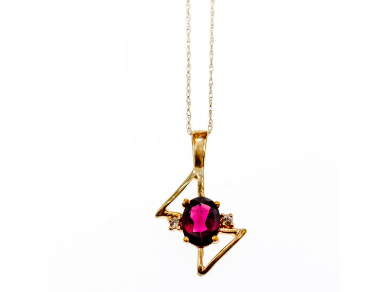 

Золотая цепочка с кулоном Альмандин и Бриллианты Натуральный Sky Jewelry 001912