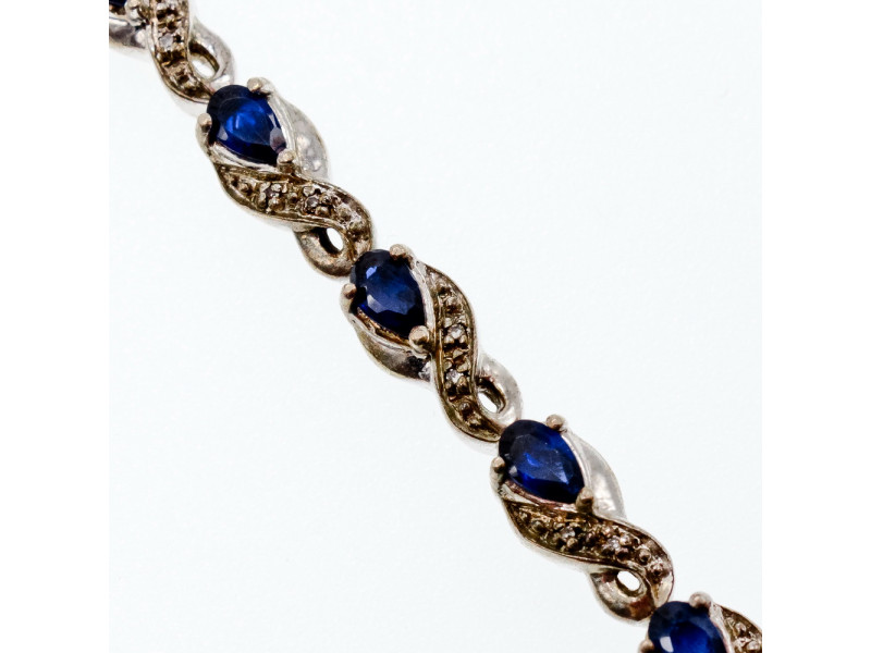 

Серебряный браслет с камнем синий Топаз (Лондон Топаз) Sky Jewelry 000412