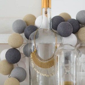 

Хлопковая гирлянда Sand Grey 50 шариков в петле 4,44 м