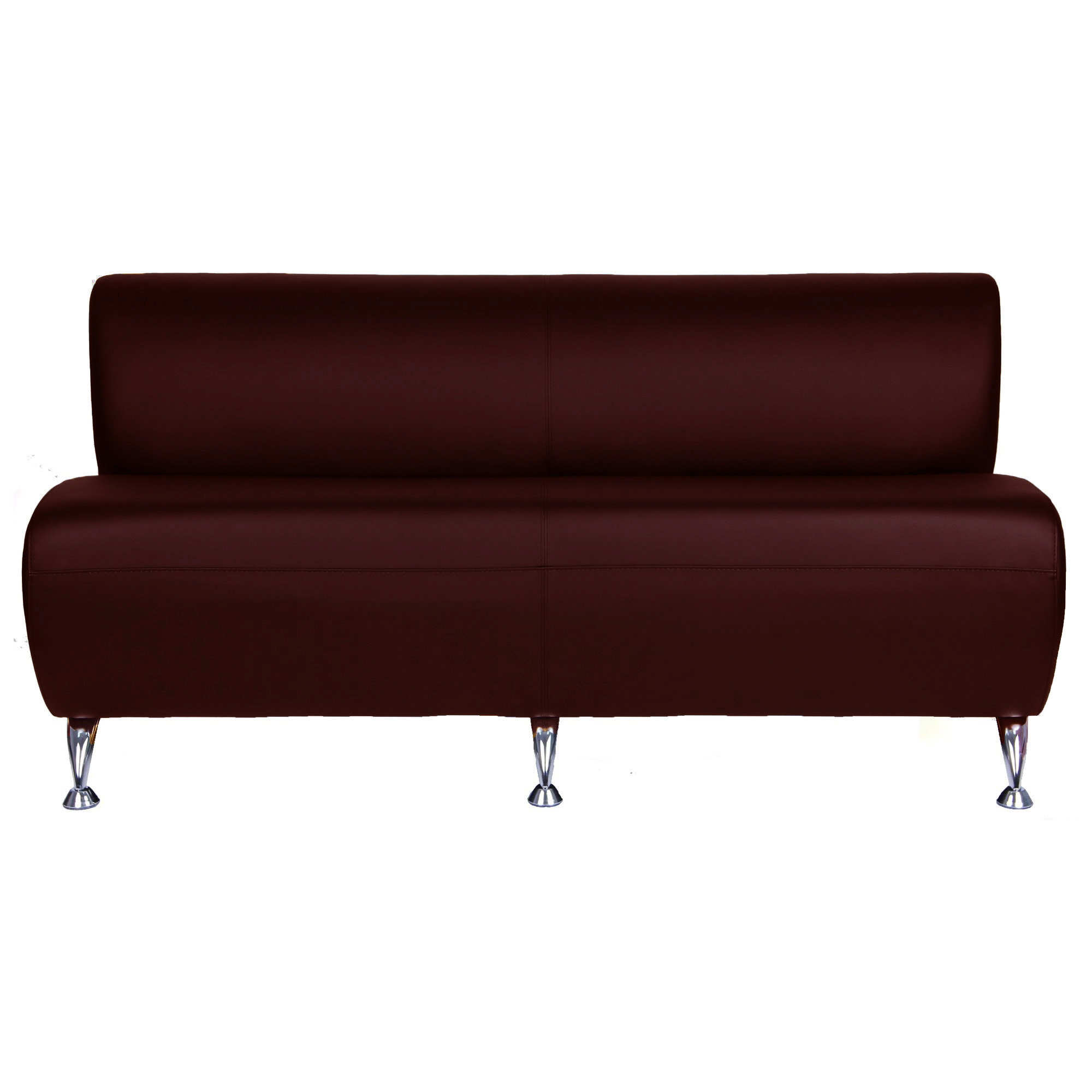 

Диван двухместный модуль в гостиную, в офис Каролина кожзаменитель Мадрас фирензе коричневый с бордовым AMF