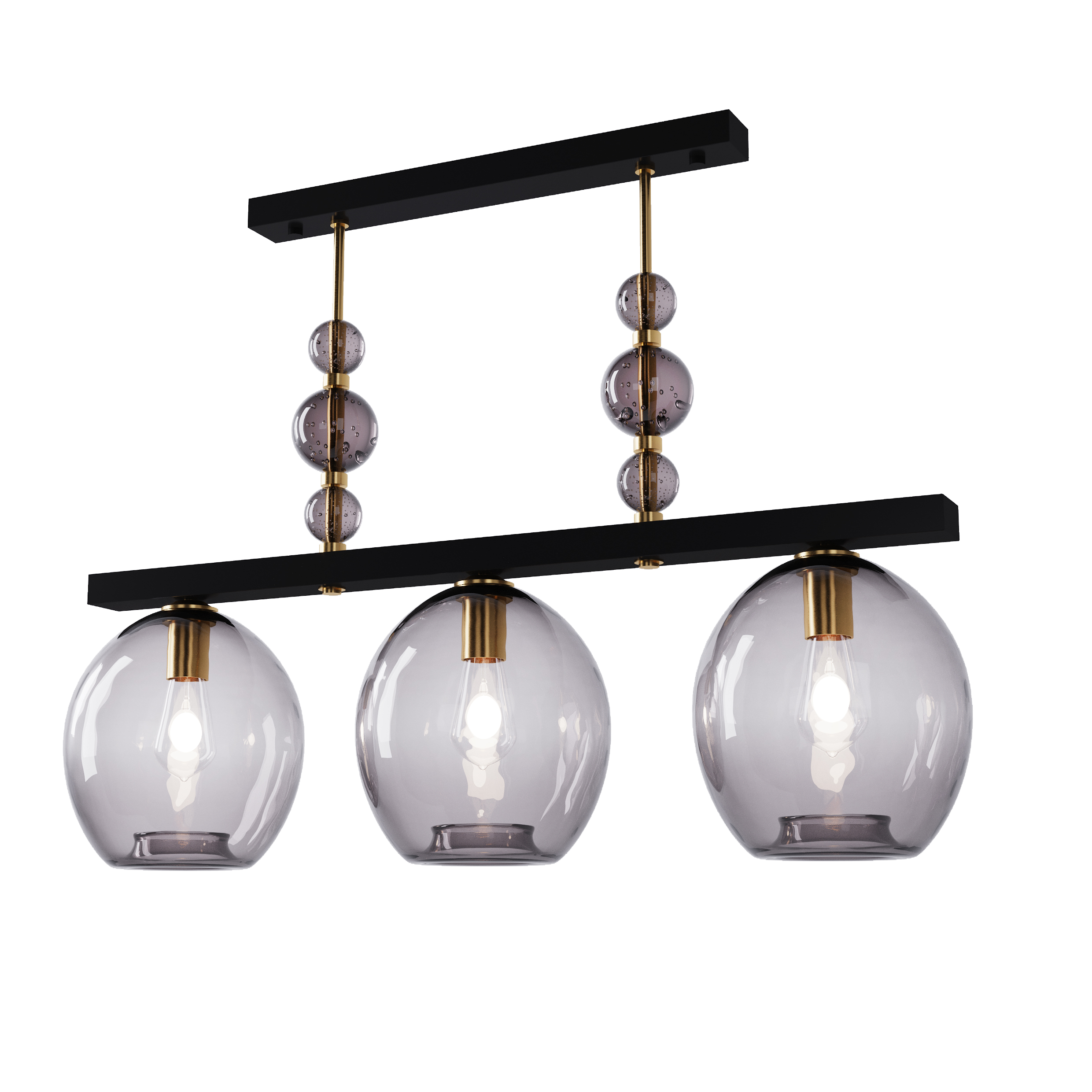 

Подвесная люстра для гостиной, спальни, кафе, офиса Colourglass Down 12101-14 стекло черный/латунь коричневый PikArt
