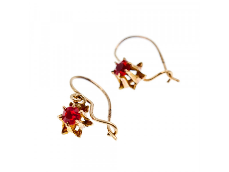 

Золотые Серьги с красной шпинелью Sky Jewelry 002235