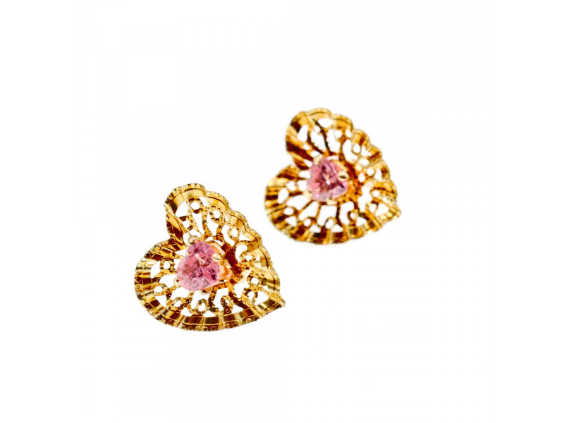 

Золотые серьги с морганитом Сердце Sky Jewelry 002398