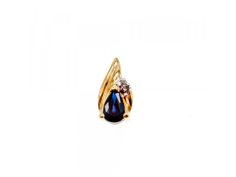 

Кулон из желтого золота с сапфиром и бриллиантом Классика Натуральный Sky Jewelry 002775