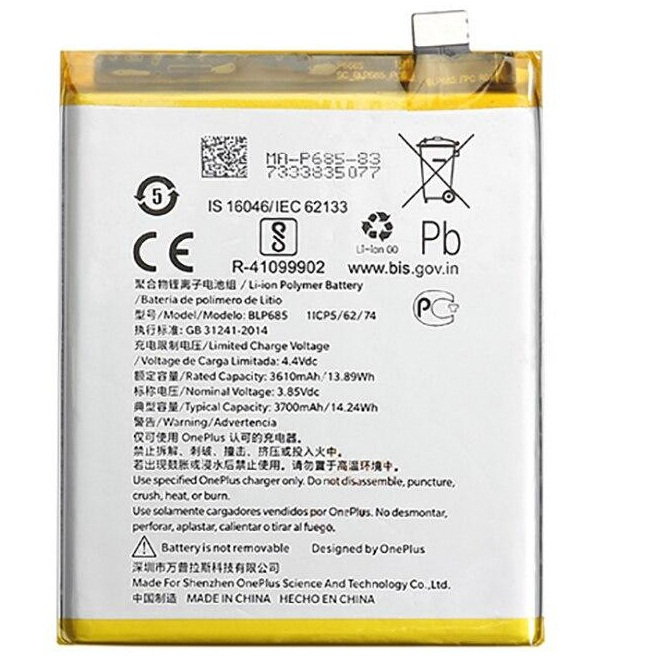 

Аккумулятор для OnePlus BLP685, 6, 6T (A6010, A6013) 3700mAh original PRC