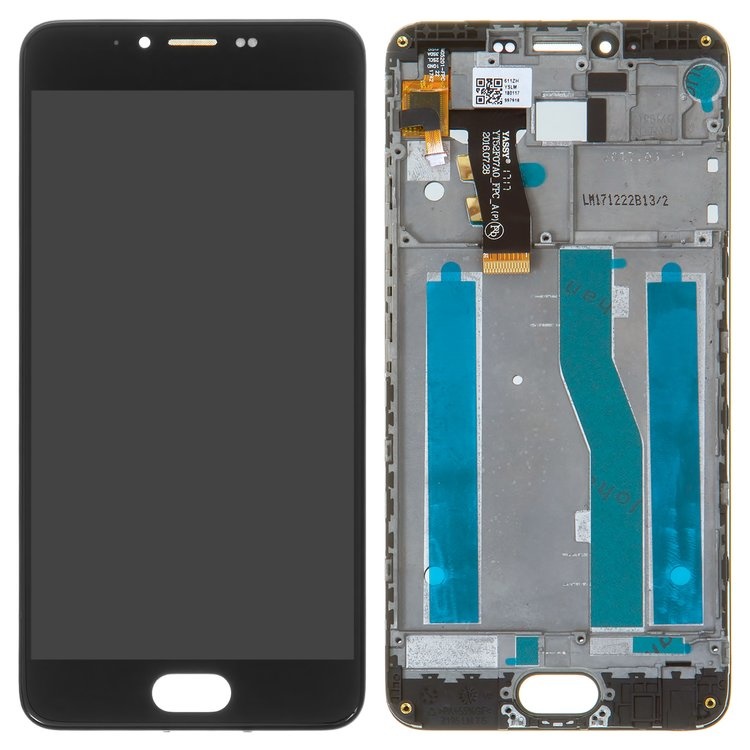 

Дисплей для Meizu M5 с сенсором и рамкой Черный высококачественные копии