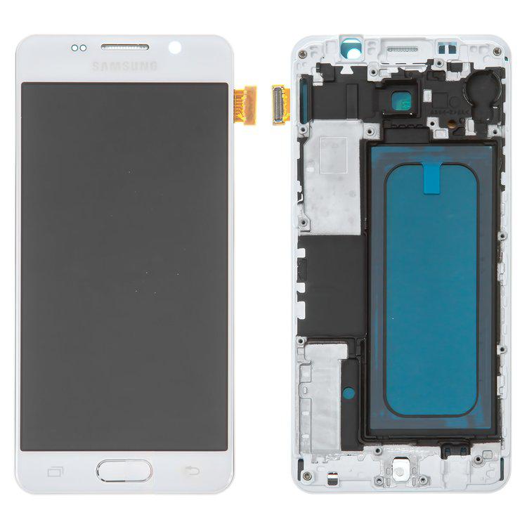 

Дисплей для Samsung A310 Galaxy A3 (2016), білий, із сенсорним екраном, з рамкою, з регулюванням яскравості, (TFT), Сopy