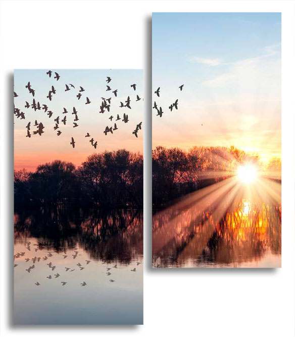 

Модульная картина LaPrint Стая птиц 130х150 см