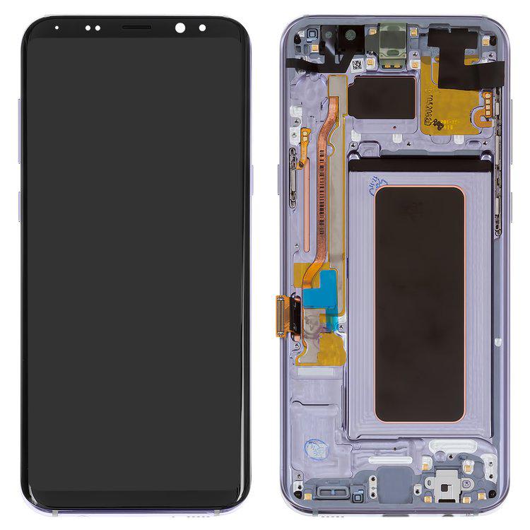 

Дисплей для Samsung G955 Galaxy S8 Plus, сірий, із сенсорним екраном, з рамкою, Original (PRC), orchid Gray, original glass