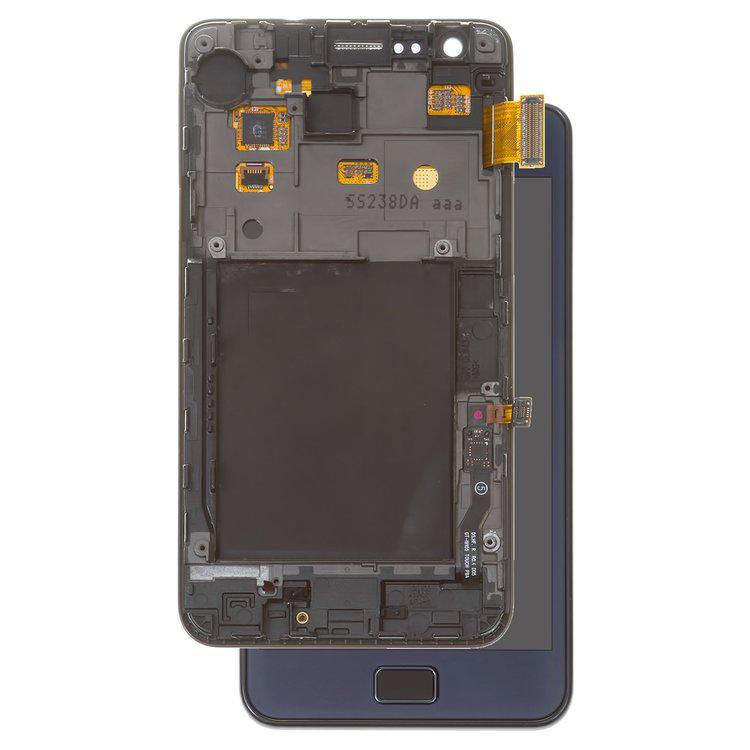 

Дисплей для Samsung I9100 Galaxy S2, синій, із сенсорним екраном, з рамкою, Original (PRC)