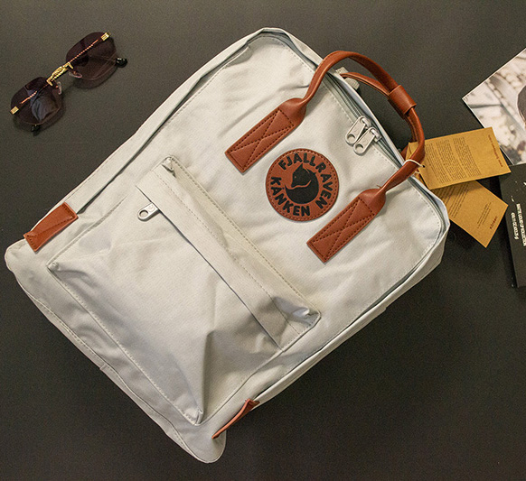 

Рюкзак Fjallraven Kanken leather с кожаными ручками цвет серый