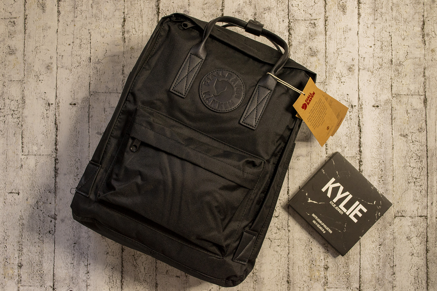 

Рюкзак Fjallraven Kanken leather с кожаными ручками цвет черный