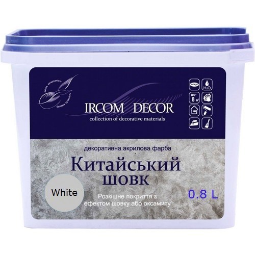 

Декоративная краска Ircom Dekor Китайский Шелк White 0,8л