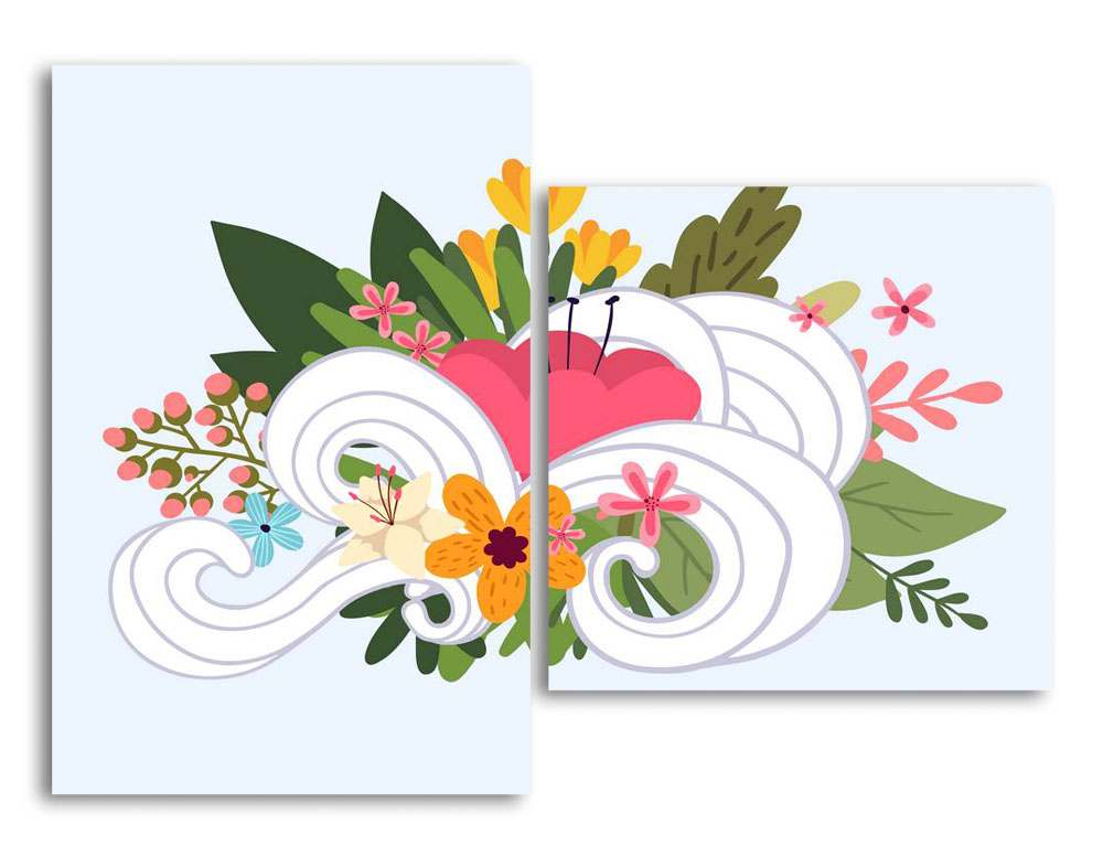 

Модульная картина LaPrint Цветы 100х73 см