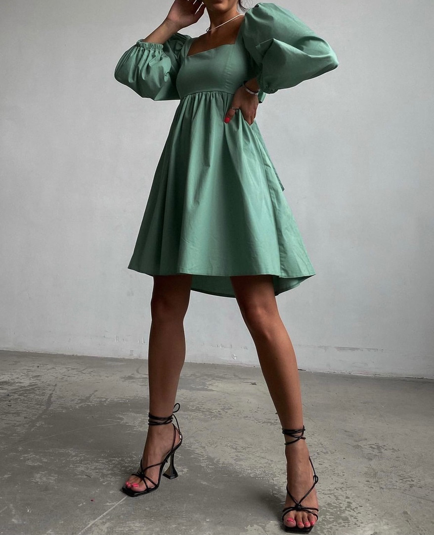 

Коктейльное мини-платье "Габриэль" с открытой спиной и бантом Фисташковый, 44