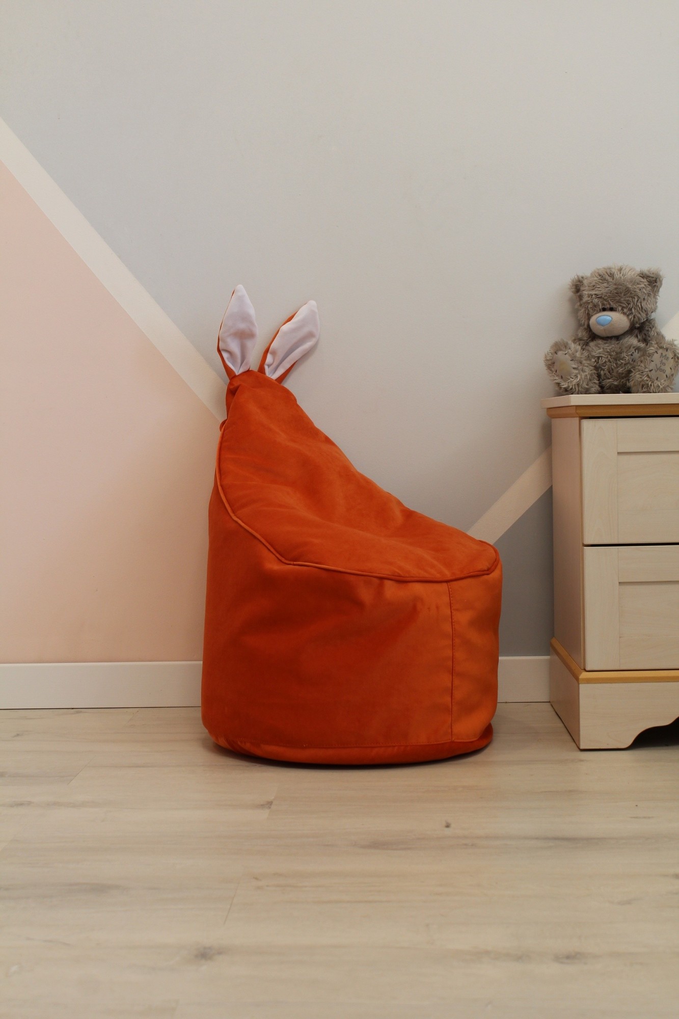 

Детское велюровое оранжевое Кресло-мешок 80*55 Maikinbaby