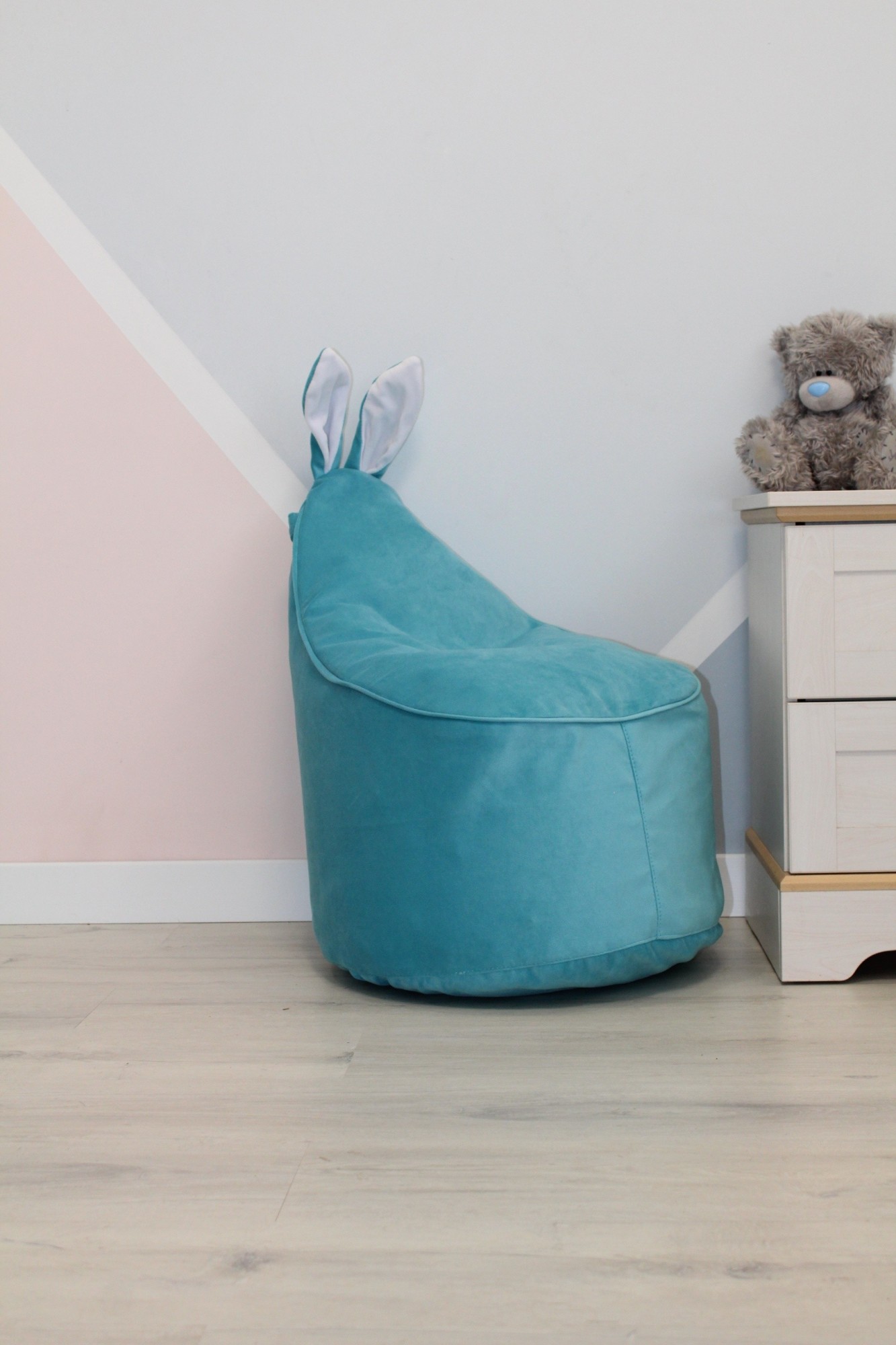 

Детское велюровое голубое Кресло-мешок 80*55 Maikinbaby
