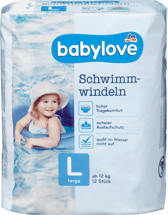

Подгузники-трусики для купания Babylove Swim Pants L, 6р, от 12кг, 12 шт