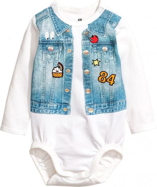 

Бодик H&M Kids 68см Белый с голубым (1202-563)