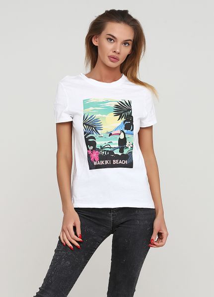 

Футболка C&A XL белая с принтом (1084-792)