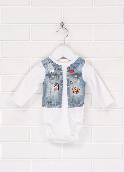 

Бодик H&M 56 см Белый с голубым (1096-431)