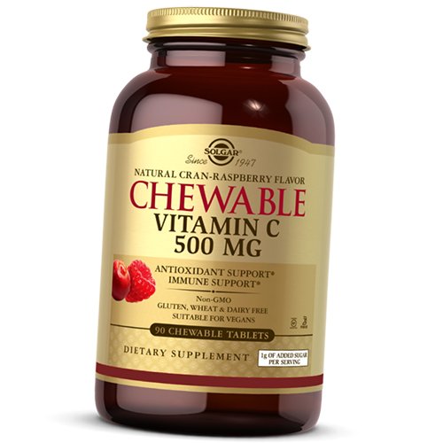 

Жевательный Витамин С, Chewable Vitamin C 500, Solgar 90таб Малина (36313230)