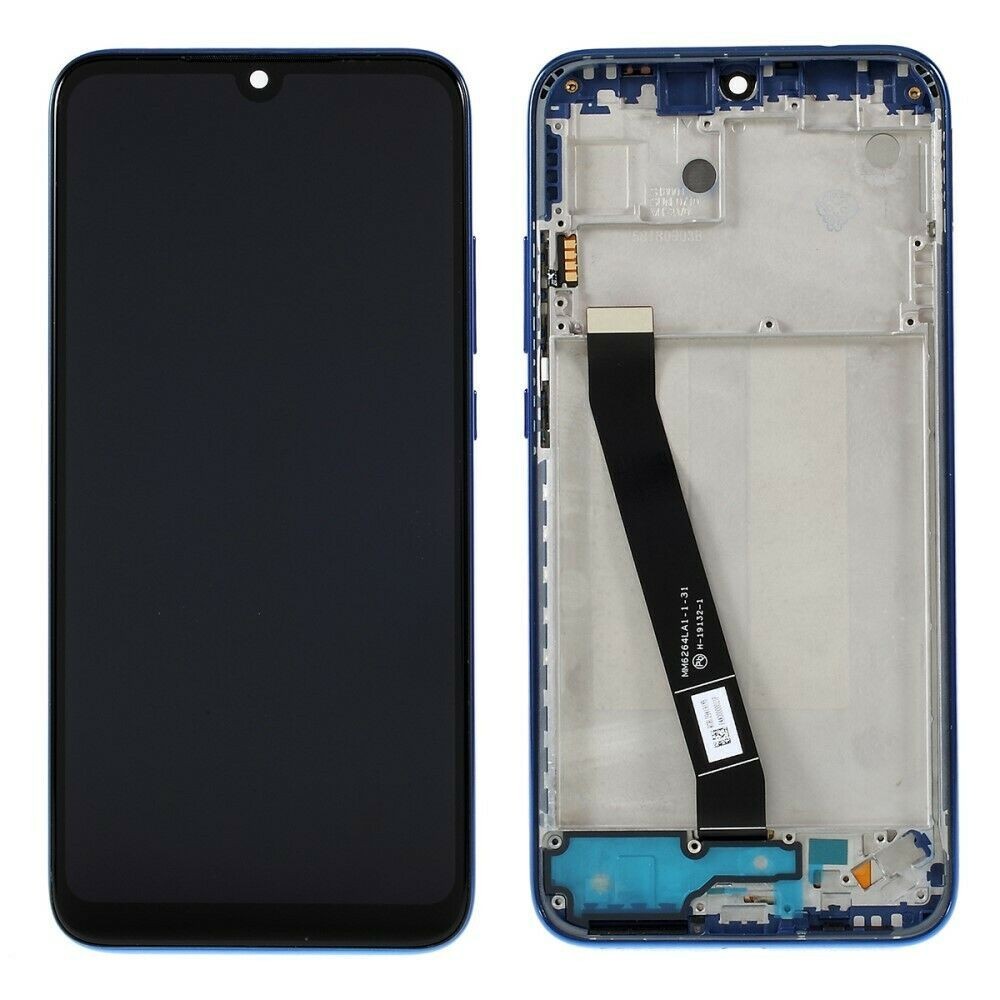 

Дисплей для Xiaomi Redmi 7 с сенсором (тачскрином) черный и с рамкой синего цвета