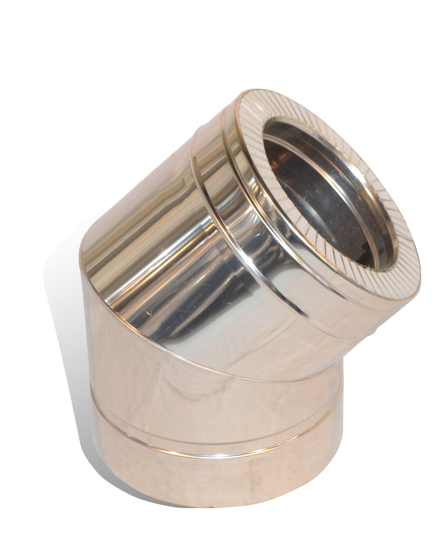 

Коліно із нержавіючої сталі з термоізоляцією в нержавіючому кожусі Versia-Lux ф 110/180 мм кут 45 гр товщина 1 мм