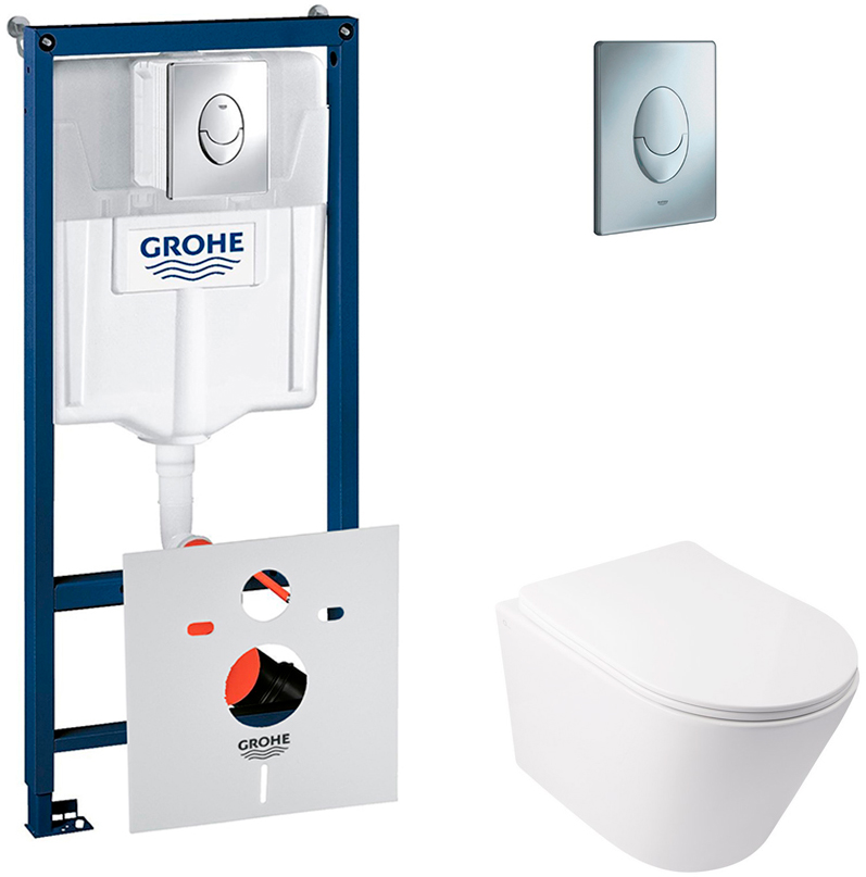 

Инсталляция GROHE Rapid SL 38721001 + унитаз QTAP Swan QT16335178W с сиденьем Soft Close дюропласт