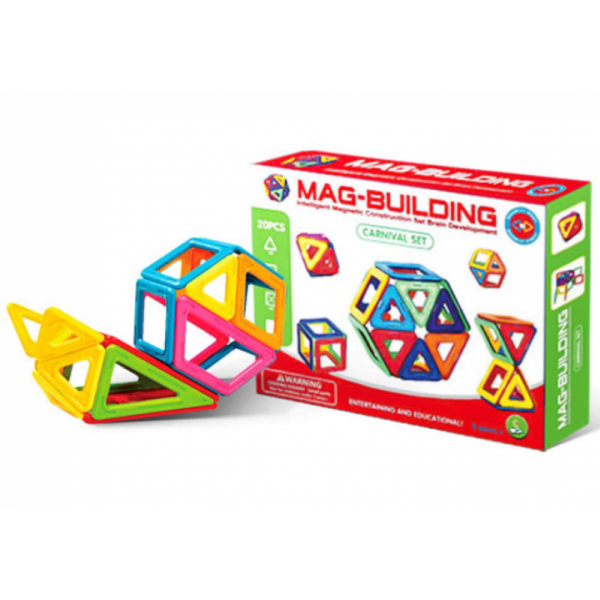 

Детский магнитный конструктор на 20 деталей Mag Building Красный (GBW20)