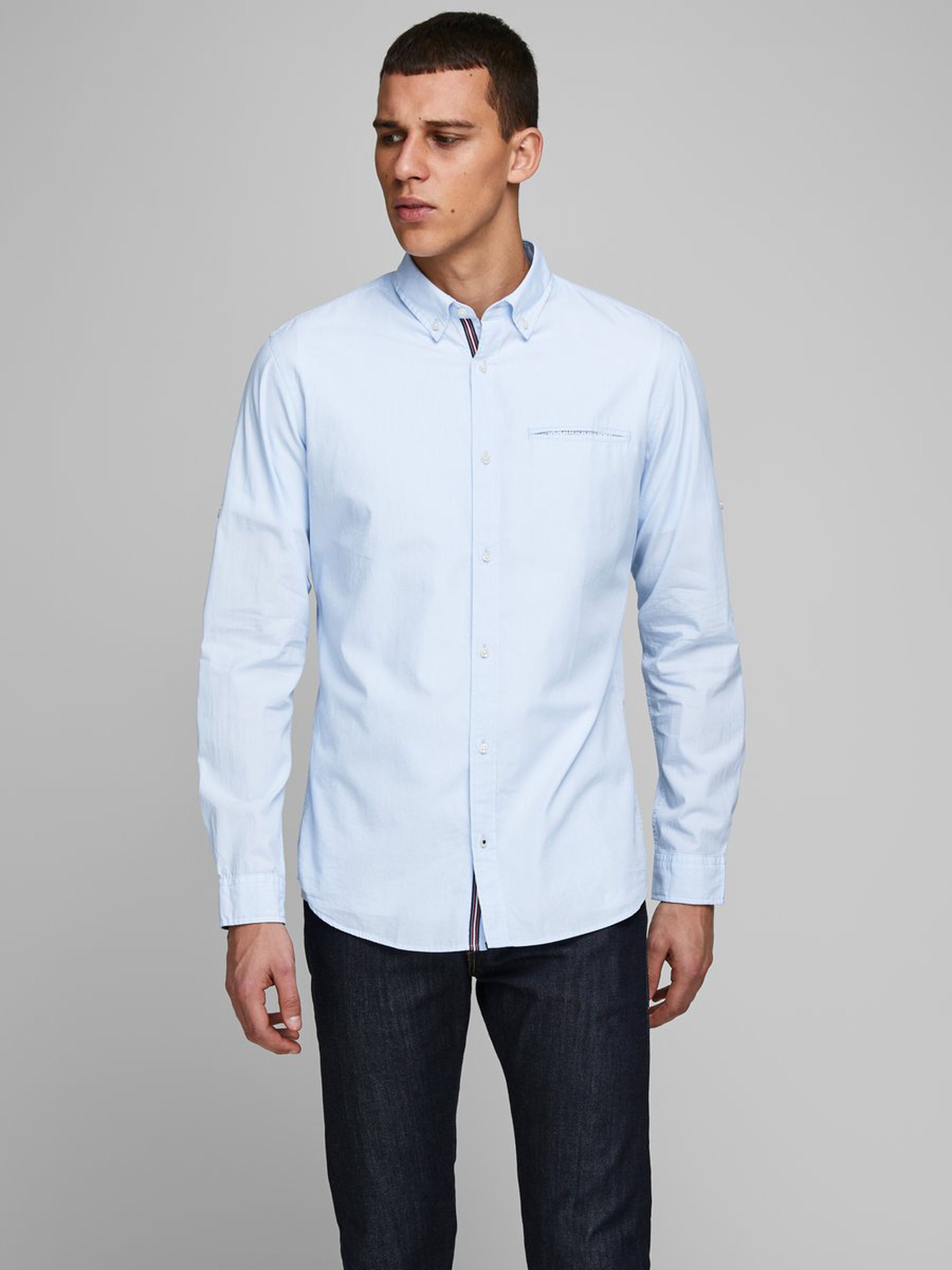 

Рубашка Jack&Jones TAPE DETAIL 12166546 Cashmere Blue XXL голубой