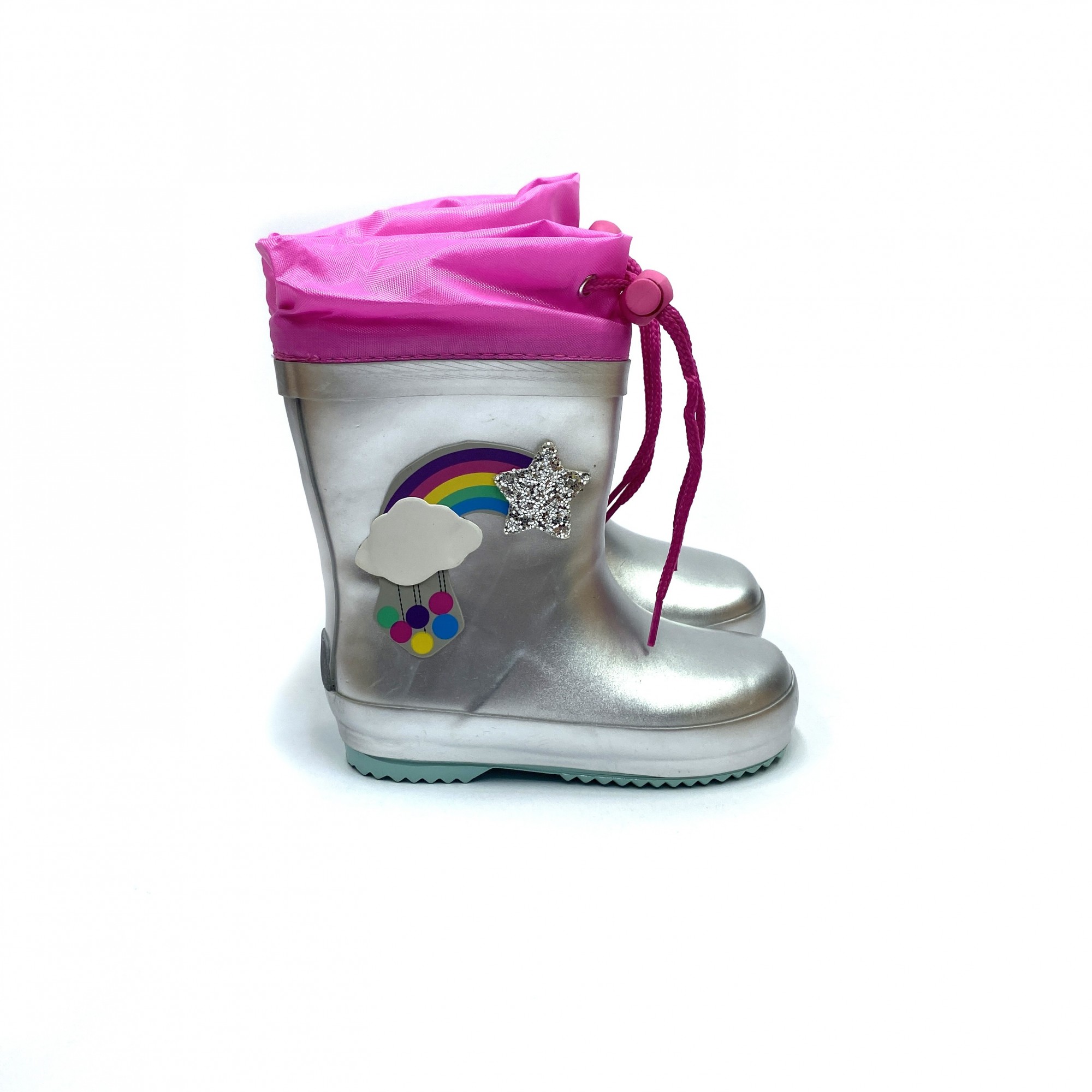 

Резиновые сапоги для девочек Hebe Rainbow 25 16.5 см Silver 859