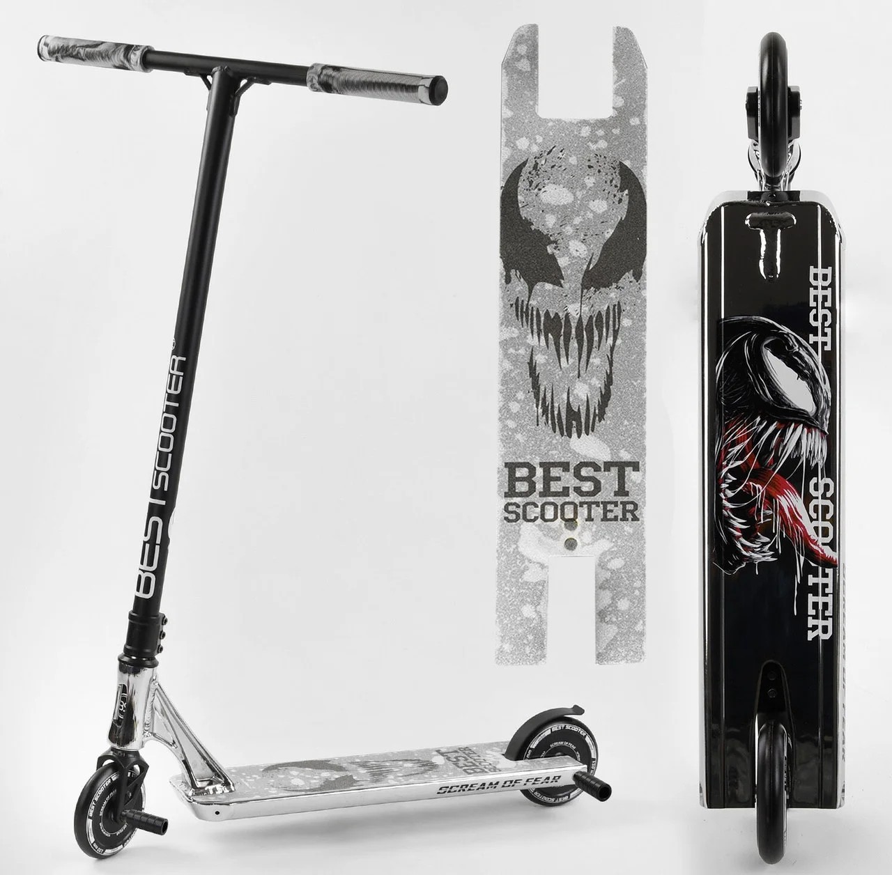 

Самокат трюковий Best Scooter 65030 VENOM с пегами Cерый